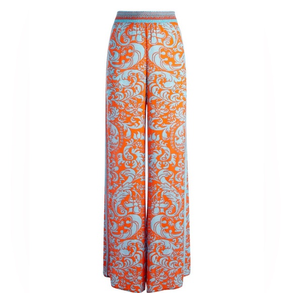 Alice + Olivia ATHENA SMOCKED WAISTBAND WIDE LEG PANT Set top and pants - Picture 3 of 11